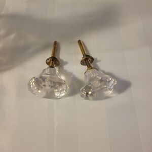 Crystal Glass Drawer Knobs with Gold Accents